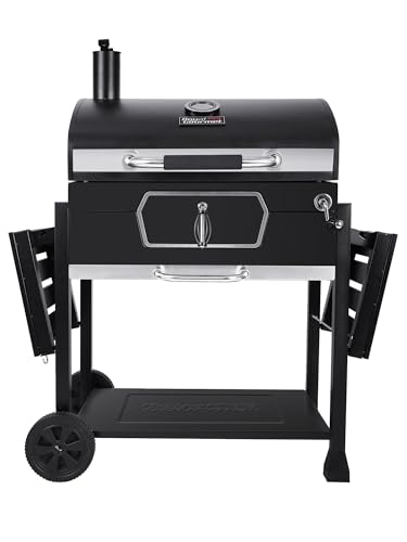 Royal Gourmet CD2030AN 30-Inch Charcoal Grill, Deluxe BBQ Smoker Picnic Camping Patio Backyard Cooking, Black, Large