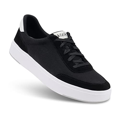 Kizik Prague Hands Free Mens or Womens Sneakers, Casual Slip On Shoes Women and Men Love, Comfortable for Walking, Work, and More, Women's and Men's Fashion for Any Occasion - Black, Wide M14 / W15.5