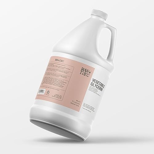 Vegetable Glycerin/Glycerine Bulk Gallon (128 fl oz.) Natural USP Food Grade/Cosmetic Grade, For Skin, Hair, Crafts, Soap Base Oil - Kosher, Halal and Pharmaceutical by Raw Plus Rare, Packaging Varies