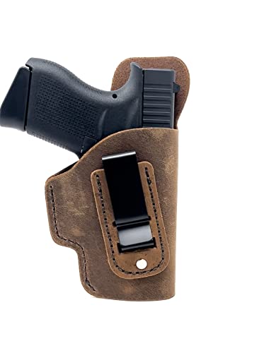 Inside The Waistband Leather Holster - Made in USA Designed for Comfort - Water Buffalo Leather- Great for Concealed Carry (Glock 43 / 43x)
