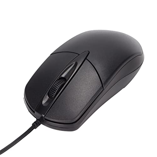 Qiilu Warm Mouse Heated Mouse Left Black Abs Heated Mouse 3 Levels Adjustable Black Ergonomic 1600Dpi Wired Heating Mouse for Windows for Os X System Desktop Laptop