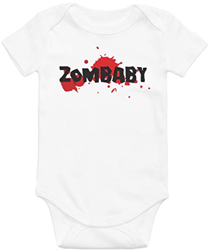 Zombaby Funny Unisex Zombie Baby Onesie/The Crawling Dead Infant Bodysuit/Halloween Short Sleeve Onsie (White, 3-6 Months US)