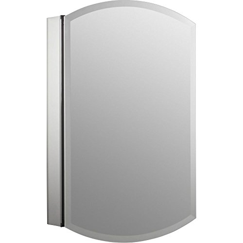 KOHLER 3073-NA Archer 20' W x 31' H Aluminum Single-Door Bathroom Medicine Cabinet with Mirror, Recessed or Surface Mount Bathroom Wall Cabinet, Beveled edges
