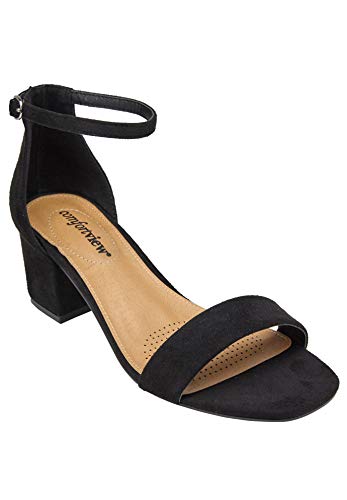 Comfortview Wide Width Orly Sandal | Open Toe Low Heel | Women's Dress Shoes - 11 W, Black
