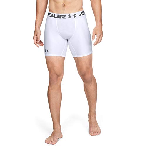 Under Armour Men's HeatGear Armour Mid Compression Shorts LG White
