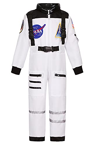 Cuteshower Kids Astronaut NASA Costume for Boys Girls Space Jumpsuit (Orange,10-12 Years)