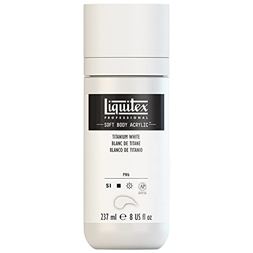 Liquitex Professional Soft Body Acrylic Paint, 237ml (8-oz) Bottle, Titanium White