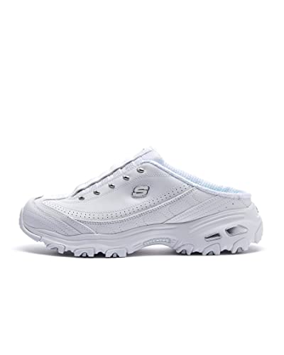 Skechers Sport Women's D'lites Bright Sky Fashion Sneaker, White/Silver, 9 W US