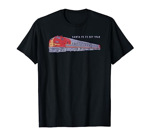 Santa Fe F3 Set 1948 Carbody Locomotive Train Railfan T-Shirt