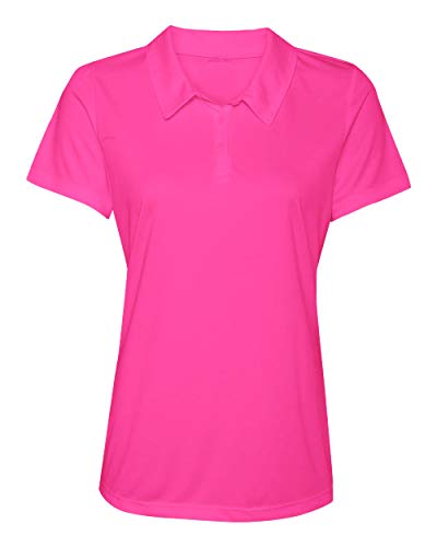 Women's Dry-Fit Golf Polo Shirts 3-Button Golf Polo's in 20 Colors XS-3XL Shirt Pink-M