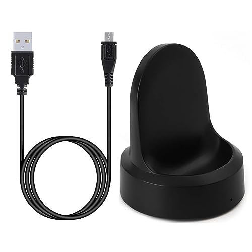 【Upgrade】 Compatible with Samsung Gear S3 Smartwatch Charger, Replacement Charging Cradle Dock for Samsung Gear S3 Classic/Gear S3 Frontier Smart Watch, Black