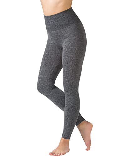Warner's Women's No Muffin Top Leggings - Seamless, Shaping, High-Waisted Control Leggings, Size Large-X-Large, Dark Gray Heather