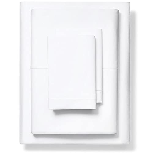 Ashton Sheets Premium 1000-Thread-Count Egyptian Feel 100% Cotton - Breathable White King 4 Pc Bedsheet Set, Easy Snug Fit, Upto 18' Deep Pocket, Soft Smooth Sateen Weave, Extra Long Staple Cotton