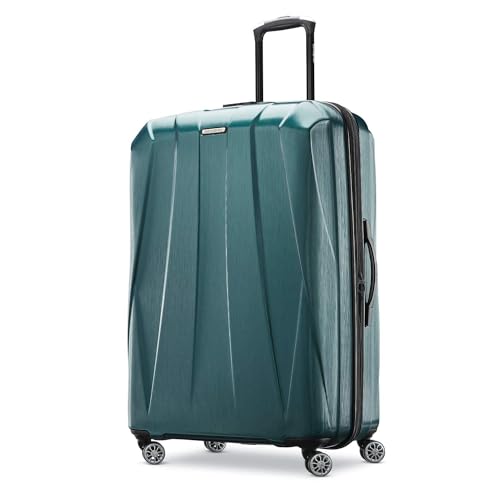 Samsonite Centric 2 Hardside Expandable Luggage with Spinners, Emerald Green, Checked-Large 28-Inch