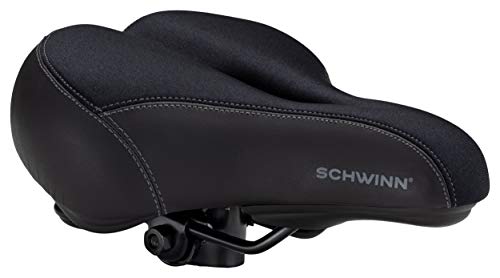Schwinn Comfort Bike Seat, Commute Gateway Adult Gel Bike Seat, Saddle with Pressure Relief Channel, Black