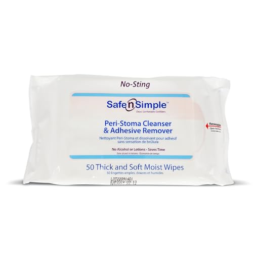Safe n' Simple Adhesive Remover Wipes - 50 Large No-Sting Skin Prep Wipes Medical Skin Adhesive Remover - Adhesive Removing Wipes for Skin - Non-Alcohol