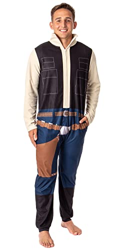 Star Wars Mens' Movie Film Han Solo Character Costume Footless Sleep Union Suit (Large/X-Large) Multicolored