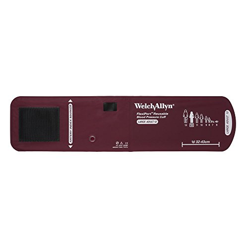 Welch Allyn REUSE-12 FlexiPort Blood Pressure Cuff, Size 12, Large Adult, Reusable without Tubes or Connectors, Range 32-43 cm Range