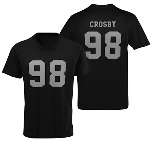 Max Crosby Las Vegas Football T-Shirt Cotton Jersey #98 Oakland (US, Alpha, Medium, Black)
