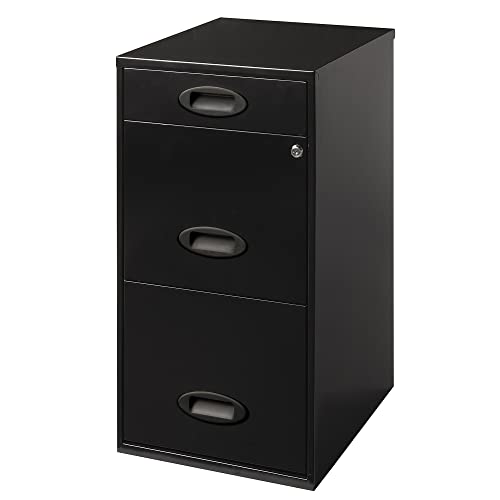 Realspace SOHO 18' D 3-Drawer Organizer Vertical File Cabinet, Black