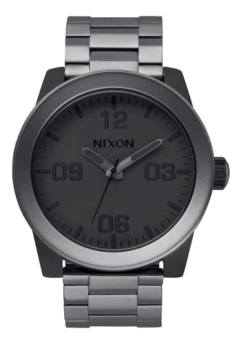 Nixon Corporal SS A3461062-00. Matte Gunmetal & Black Men’s Watch (48mm Matte Gunmetal and Black Watch Face. 24mm Gunmetal Band)