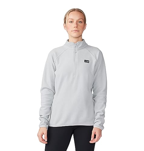 Mountain Hardwear Women's Microchill 1/4 Zip Pullover, Glacial Heather, Large