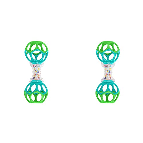 Bright Starts Oball Shaker Rattle Toy, Ages Newborn + (Pack of 2)