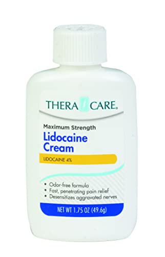 Thera Care Maximum Strength OTC Lidocaine Cream | Numbs Away Pain | Long-Lasting Relief | Non-Greasy | 1.75 Oz