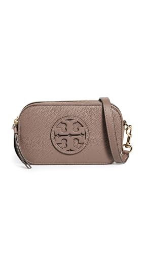 Tory Burch Women's Miller Mini Crossbody Bag, Clam Shell, Brown, One Size