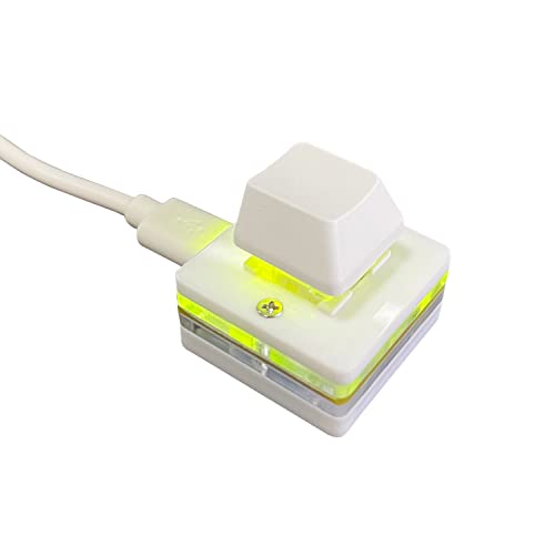 Fallinoce Programmable Macro PC Keyboard User-Defined USB Mini 1-Key Keyboard, Single Keyboard Switch OSU Keypad Game Customized Shortcut Silver Shaft