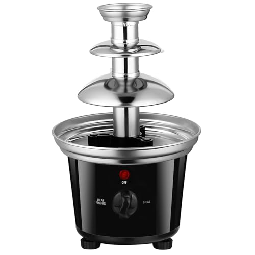 Chocolate Fondue Fountain,Stainless Steel Chocolate Melt Dipping Machine Warmer.1.2 Pound,BPA Free 3 Tier Mini Melting Tower for Easter Children's Party,Christmas Party, Family Gathering,Wedding.