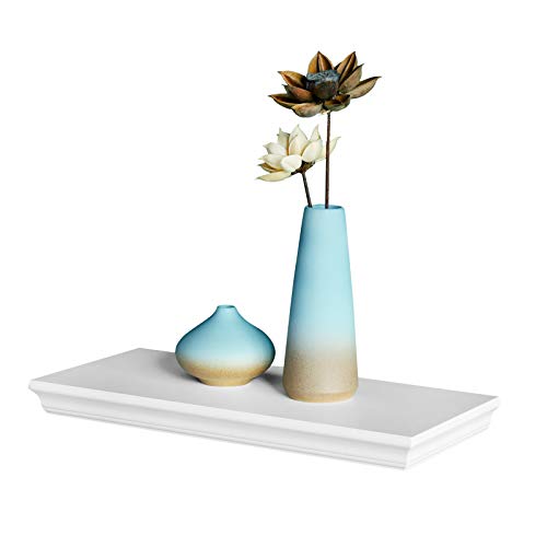 WELLAND 8' Deep Floating Shelves Wall Mounted Shelf (White, 16inch)