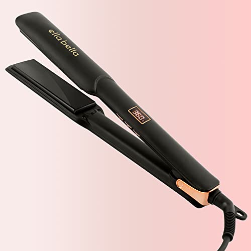 ELLA BELLA Ceramic Flat Iron Hair Straightener • Professional Straightening Iron • Digital Display to Accurately Control Temperature • As Featured in Good Housekeeping