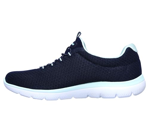 Skechers womens Summits Sneaker, Navy/Aqua, 9 US