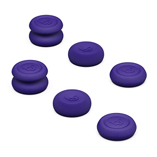 Skull & Co. Skin, CQC and FPS Thumb Grips Joystick Cap Analog Stick Cover for Steam Deck and ROG Ally- Purple, Set of 6
