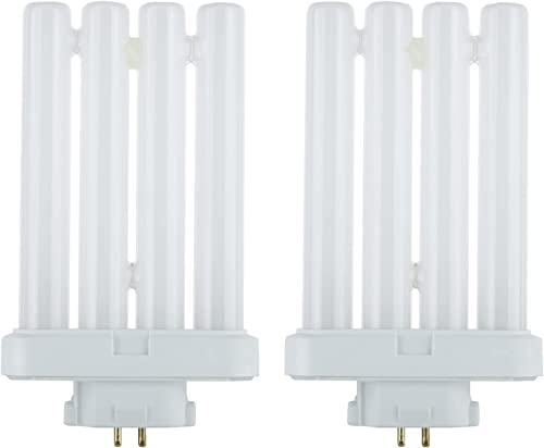 Diodesy FML27/65K/2PK Fluorescent 27W 6500K Daylight Quad Tube FML CFL Plugin Light Bulbs, 4-Pin GX10Q-4 Base, 6500K-Daylight, 2 Pack
