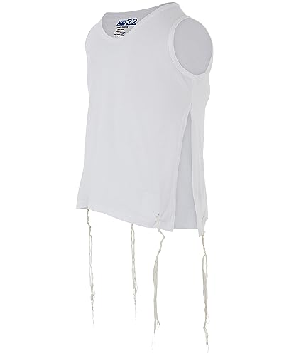 Zion Judaica Quality Comfortable Cotton Adults Tzitzit Undershirt Certified Kosher T-Shirt Tzitzis Sweat Free Israel Import (Size 26 Chest 46-48) White