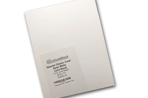 CCS Classic Crest 110# Cover Solar White 8.5x11-50 Pk