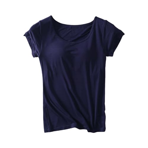 Today Deals Prime Tank Top for Women with Built in Bra Summer Bra Workout Top Crew Neck Tank Top Women'S Casual Tops Camisole Tops for Women Built in Bra Plus Size