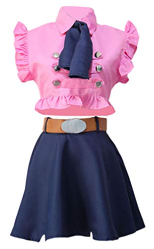 BoerMee Anime Womens Sins Elizabeth Liones Cosplay Costume Full Set (S, Pink)