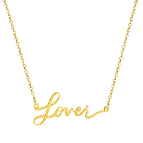 LILJOIEX 14k Gold Plated Lover Pendant, All too well 1989 Reputation Eras Singer Signature Necklace, Era Concert Inspired Outfit Gift