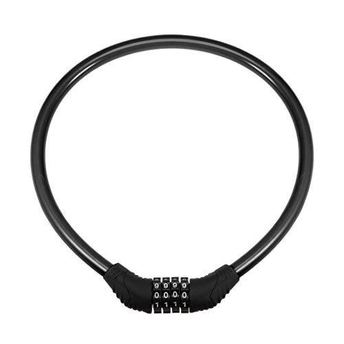 uxcell Bike Cable Lock, 4 Digit Resettable Combination Lock, Black, 2 Feet