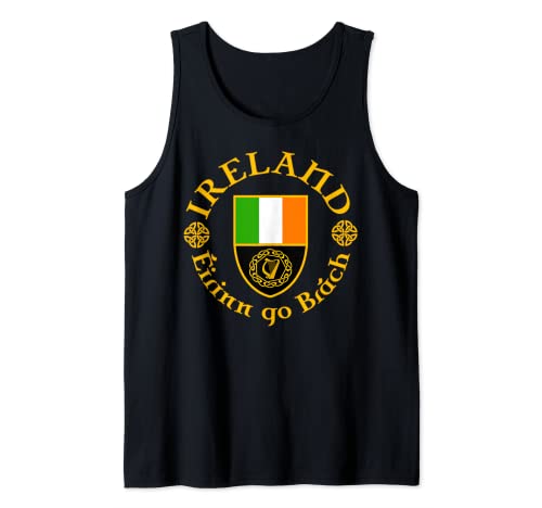 Ireland Éirinn go Brách (Ireland Forever) Celtic Harp Shield Tank Top