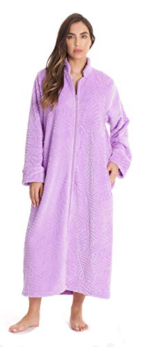 Just Love Plush Zipper Lounger Robe 6729-LIL-M Lilac