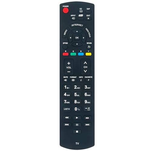 N2QAYB000704 Replacement Remote Control Commander Compatible with Panasonic TV TC-P42XT50 VC-P55UT50 TC-P50UT50 TC-P50XT50 TC-P55UT50 TC-P42UT50 TC-P60UT50 TC-P00UT50 TCP42XT50 VCP55UT50 TCP50UT50