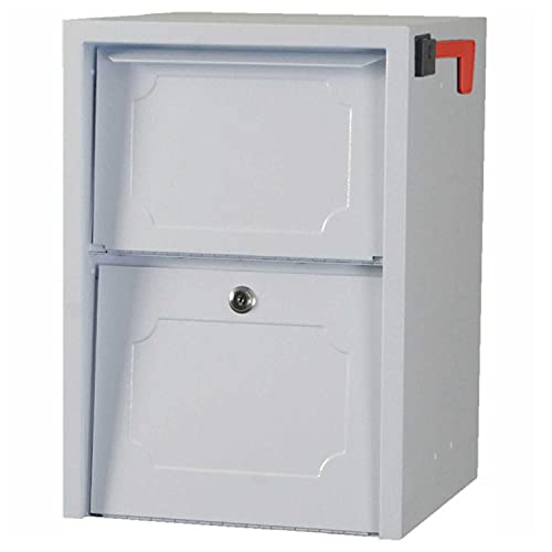 dVault Weekend Away Vault DVJR0060 Locking Post/Column Mount Mailbox (White)