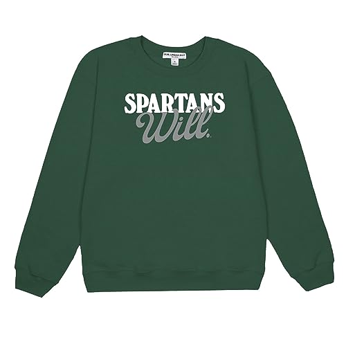 Suburban Riot Michigan State University Official New School Willow Women's Long Sleeve Fleece Sweatshirt (X-Large) Hunter Green