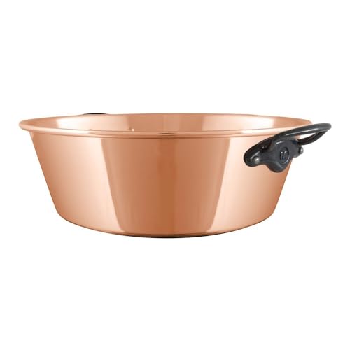 Mauviel M'Passion 1.2mm Copper Jam Pan With Cast Iron Handles, 6.6-qt, Made in France