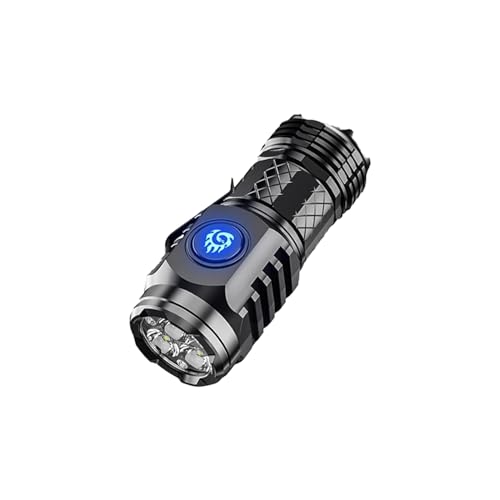 ACNIT Three-Eyed Monster Mini Flashlight, Rechargeable Flashlights High Lumens Flash Light,Three-Eyed Monster Mini Flash Super Power Flashlight, 5 Modes, 10h Running Time for Outdoor (Black)
