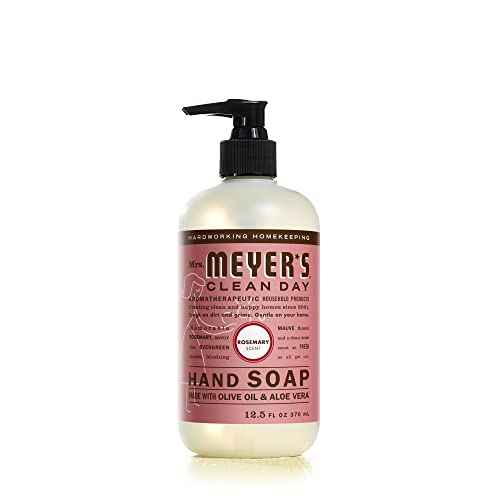 MRS. MEYER'S CLEAN DAY Hand Soap, Made with Essential Oils, Biodegradable Formula, Rosemary, 12.5 fl. oz
